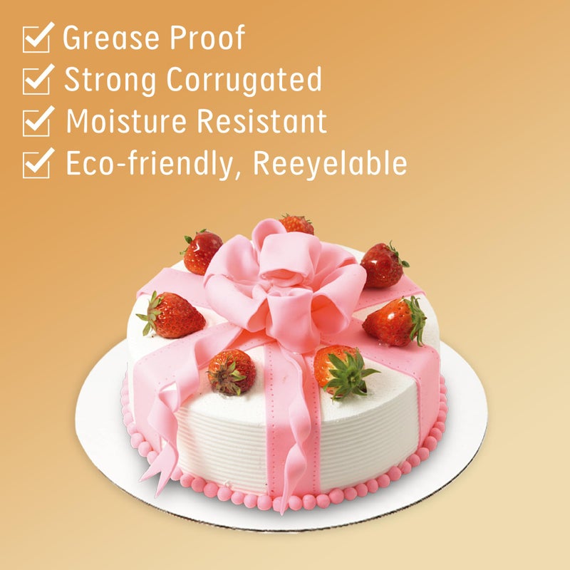 Yeplan 25 Packs White Cake Boards,Cake Boards 10 inch Round,Food-graded Corrugated Cardboard Cake Rounds,Waterproof and Oil-proof Cake Plate for Cake DIY,Dessert and Crafts Display - Image 3